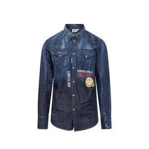 Dsquared² Denim Shirt with Classic Design Men Blue Shirts